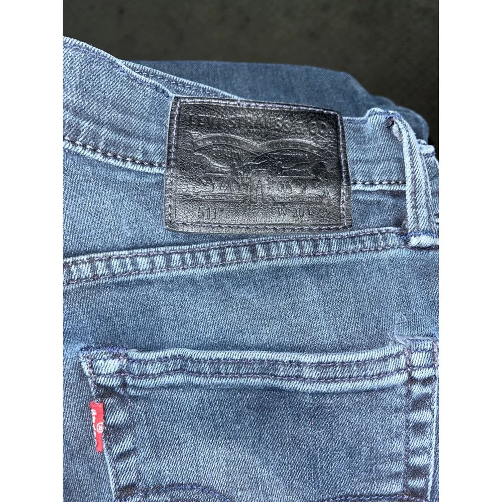 Levis 511 Mens Slim Fit Jeans Dark Wash Stretch Denim Size 30x32